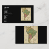  kaart 1826 Zuid-Amerika van Anthony Finley Visitekaartje (Voorkant / Achterkant)