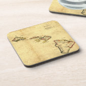  kaart 1837 Hawaii - Hawaiiaanse eilanden Drankjes Onderzetter (Linkerzijde)