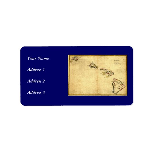  kaart 1837 Hawaii - Hawaiiaanse eilanden Etiket (Voorkant)