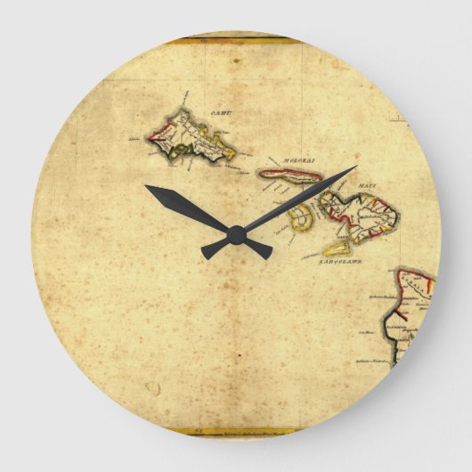  kaart 1837 Hawaii - Hawaiiaanse eilanden Grote Klok (Voorkant)
