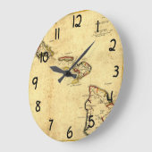 kaart 1837 Hawaii - Hawaiiaanse eilanden Grote Klok (Hoek)