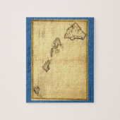  kaart 1837 Hawaii - Hawaiiaanse eilanden Legpuzzel (Verticaal)