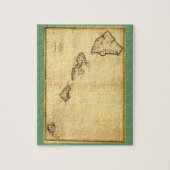  kaart 1837 Hawaii - Hawaiiaanse eilanden Legpuzzel (Verticaal)