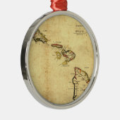 kaart 1837 Hawaii - Hawaiiaanse eilanden Metalen Ornament (Rechts)