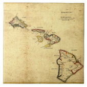  kaart 1837 Hawaii - Hawaiiaanse eilanden Tegeltje (Voorkant)