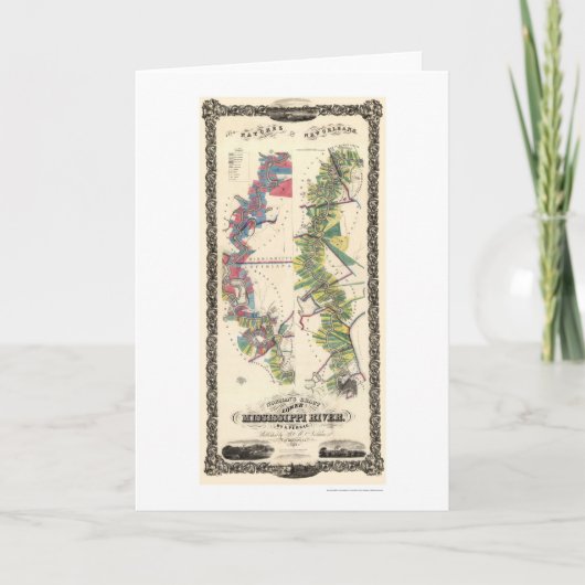 Kaart 1858 van de Rivier van de Mississippi (Voorkant)