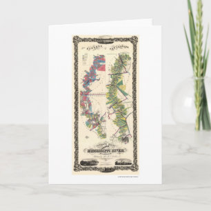 Kaart 1858 van de Rivier van de Mississippi