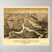 Kaart 1861 van de rivier de Ohio en de Mississippi Poster (Voorkant)