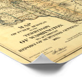  kaart 1866 Washington Poster (Hoek)