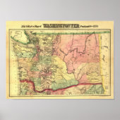  kaart 1878 Washington Poster (Voorkant)