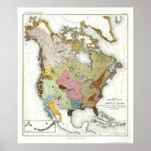 Kaart 1890 voor de Indische taalkunde Poster