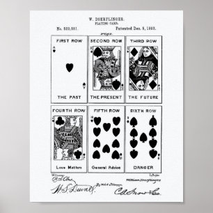 Kaart 1893 Patent Art Witboek Poster