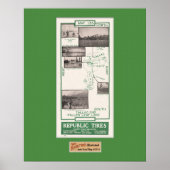 Kaart 1914, Gestallen Leaf Lake en Tallac Poster (Voorkant)