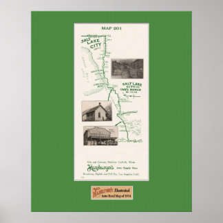 Kaart 1914, Salt Lake City en Orr's Ranch Poster