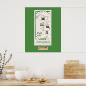 Kaart 1914, Santa Cruz tot Salinas, Groene Mat Poster (Keuken)