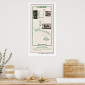 Kaart 1914, stad Santa Barbara Poster (Keuken)