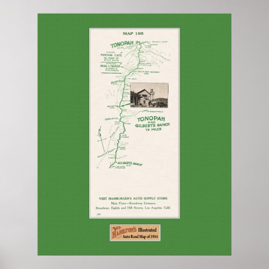 Kaart 1914, Tonopah aan Gilbert's Ranch Poster (Voorkant)