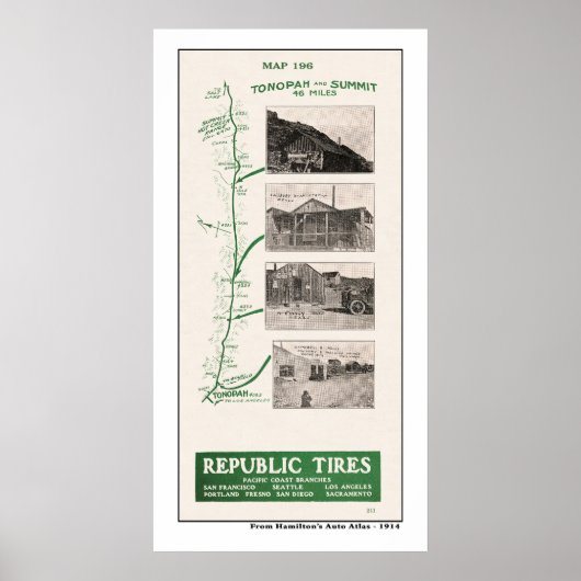 Kaart 1914, Tonopah en Hot Creek top Poster (Voorkant)