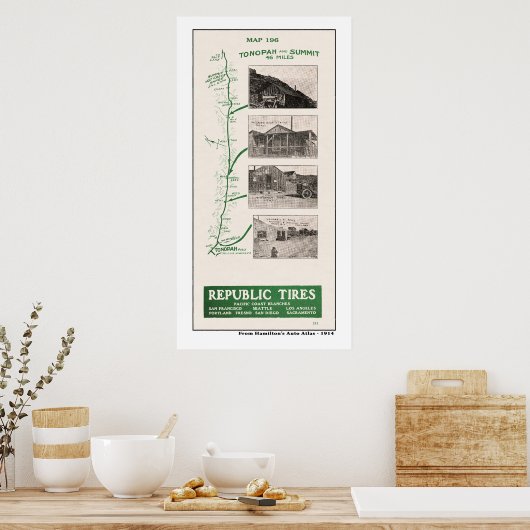 Kaart 1914, Tonopah en Hot Creek top Poster (Keuken)