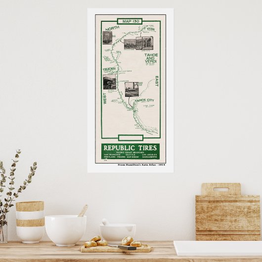 Kaart 1914, traject naar Verdi Poster (Keuken)