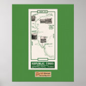 Kaart 1914, traject naar Verdi Poster (Voorkant)