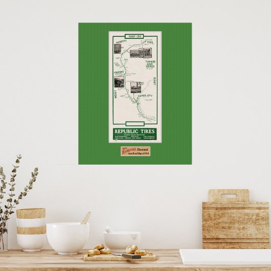 Kaart 1914, traject naar Verdi Poster (Keuken)