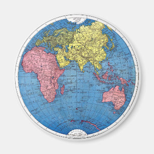  kaart 1915 van het Wereldbol van de Wereld Atlas Magneet