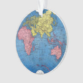  kaart 1915 van het Wereldbol van de Wereld Atlas Ornament (voorkant)