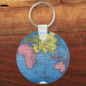  kaart 1915 van het Wereldbol van de Wereld Atlas Sleutelhanger (Voorkant)