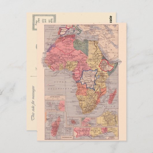  kaart, 1920, Afrika Briefkaart (Voorkant / Achterkant)