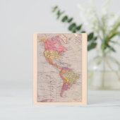 kaart, 1920, Amerika, noord en zuid Briefkaart (Staand voorkant)