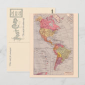 kaart, 1920, Amerika, noord en zuid Briefkaart (Voorkant / Achterkant)