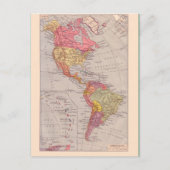  kaart, 1920, Amerika, noord en zuid Briefkaart (Voorkant)