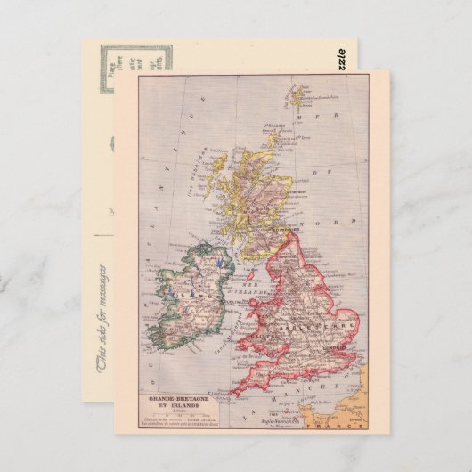  kaart, 1920, Groot-Brittannië en Ierland Briefkaart (Voorkant / Achterkant)