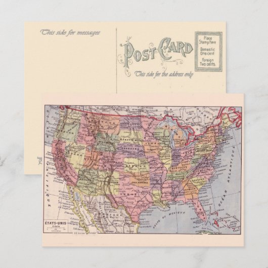  kaart, 1920, Verenigde Staten Briefkaart (Voorkant / Achterkant)