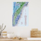 kaart 1 van de oostkust poster (Keuken)