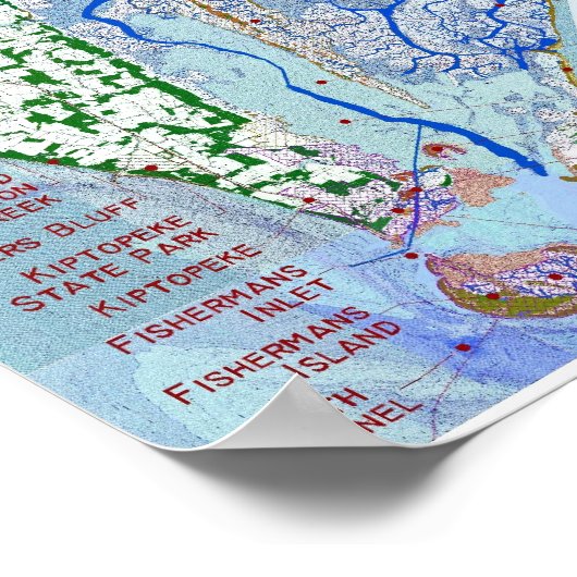 kaart 1 van de oostkust poster (Hoek)