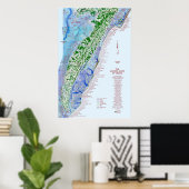 kaart 1 van de oostkust poster (Thuiskantoor)