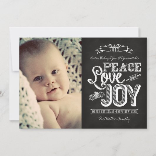 kaart 2013 LINK HIERONDER | Chalkboard Peace, Love (Voorkant)