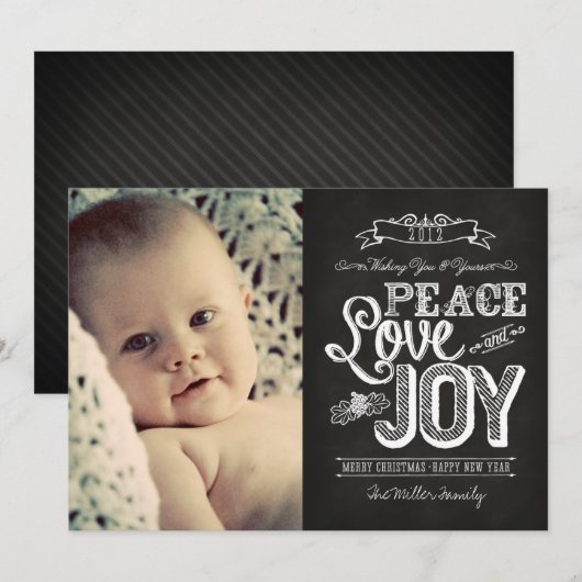 kaart 2013 LINK HIERONDER | Chalkboard Peace, Love (Voorkant / Achterkant)