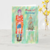 Kaart 21e verjaardag. Geboortedatum voor Vrouw (Gele Bloem)