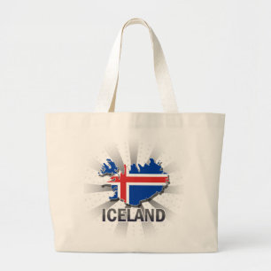 Kaart 2.0 van de IJslandse vlag Grote Tote Bag