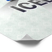 Kaart 2.0 van de IJslandse vlag Poster (Hoek)