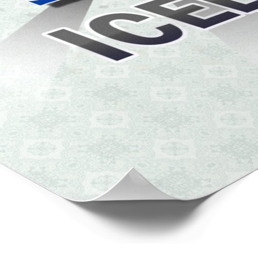 Kaart 2.0 van de IJslandse vlag Poster (Hoek)