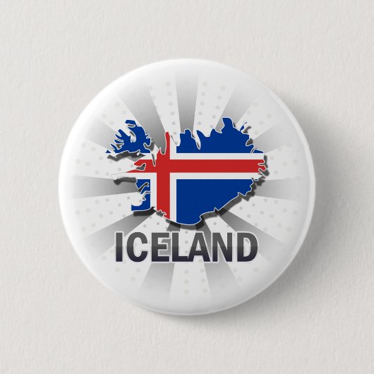 Kaart 2.0 van de IJslandse vlag Ronde Button 5,7 Cm (Voorkant)