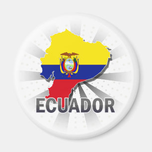 Kaart 2.0 van de Vlag van Ecuador Magneet