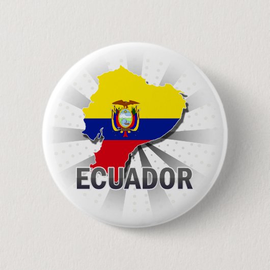 Kaart 2.0 van de Vlag van Ecuador Ronde Button 5,7 Cm (Voorkant)