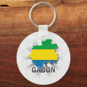 Kaart 2.0 van de vlag van Gabon Sleutelhanger (Voorkant)