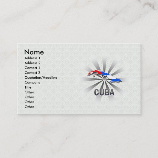 Kaart 2.0 voor de vlag van Cuba Visitekaartje (Voorkant)