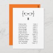 Kaart 2 Geeky Glasses Seating Chart Briefkaart v2 (Voorkant / Achterkant)
